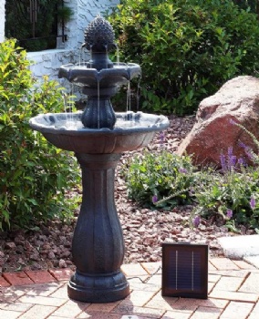 2-Tier Solar-Powered Outdoor Water Fountain