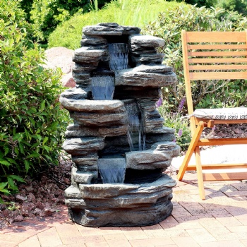 Stacked Shale Rock Waterfall Fountain