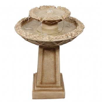 Beveled Flower Outdoor Water Fountain