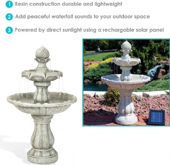 White Color Solar Water Fountain