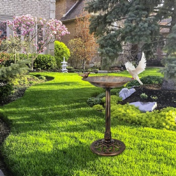 28 Inch Bird Bath Copper Color