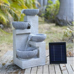 Modern outdoor garden solar cascade jar/pot fountain decoration with LED light solar fountain