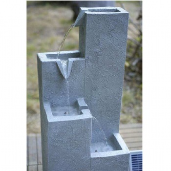 Solar powered water cascade fountain pump with battery and LED lights waterfalls for garden
