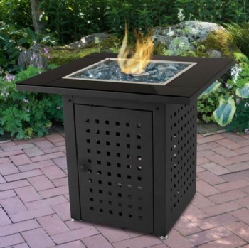 28” Square Fire Pit with Glass Table perfect for indoor outdoor garde lawnWDFPS-G-02