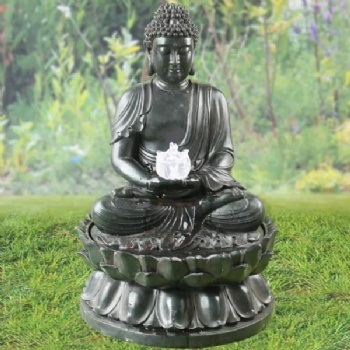 Buddha Fountain Garden Water Feature with LED and Solar Panel