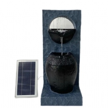 Artificial Stone Shaped Landscaping indoor Resin Water Solar Fountain