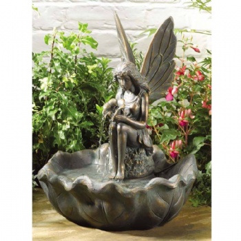 Fiberglass angel fountain outdoor resnin fountain