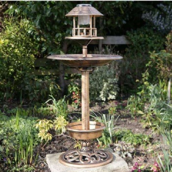 Outdoor garden decoration with solar energy bird bath bird feeder bird bath