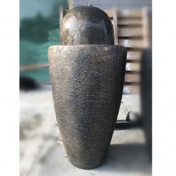 Modern Stone Textured Round Sphere Water Fountain